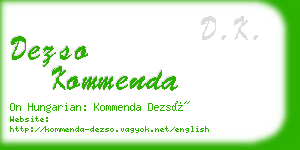 dezso kommenda business card